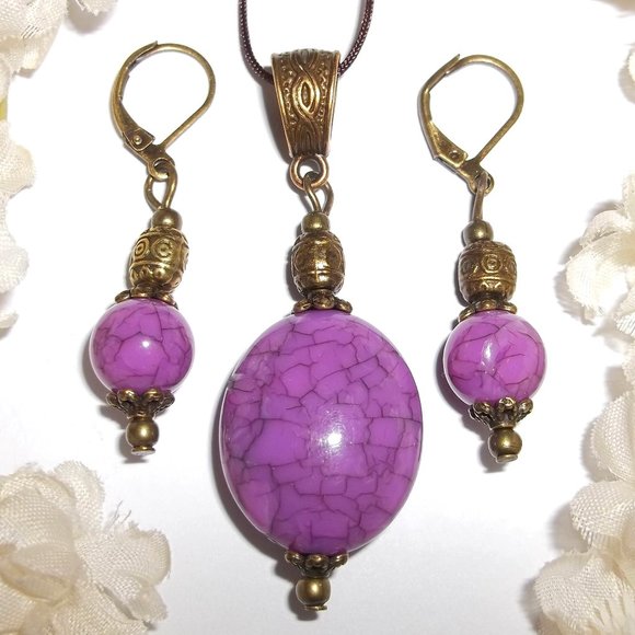 wvluckygirl Jewelry - Necklace Earring Set Matching Jewelry Gift Idea for Her Girl Woman Ladies 6194